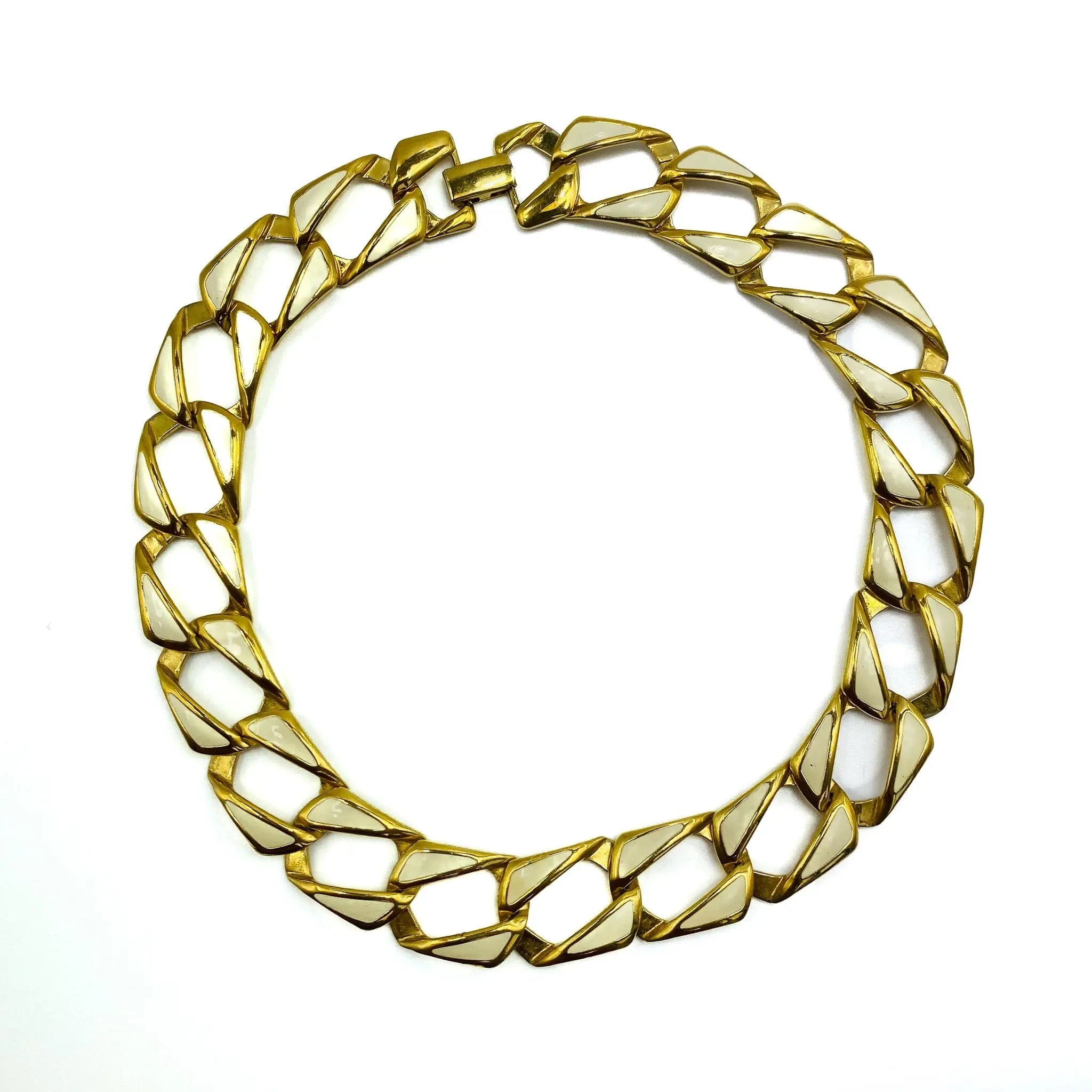 JAGGED METAL Vintage Napier Gold Plated Necklace 1980s