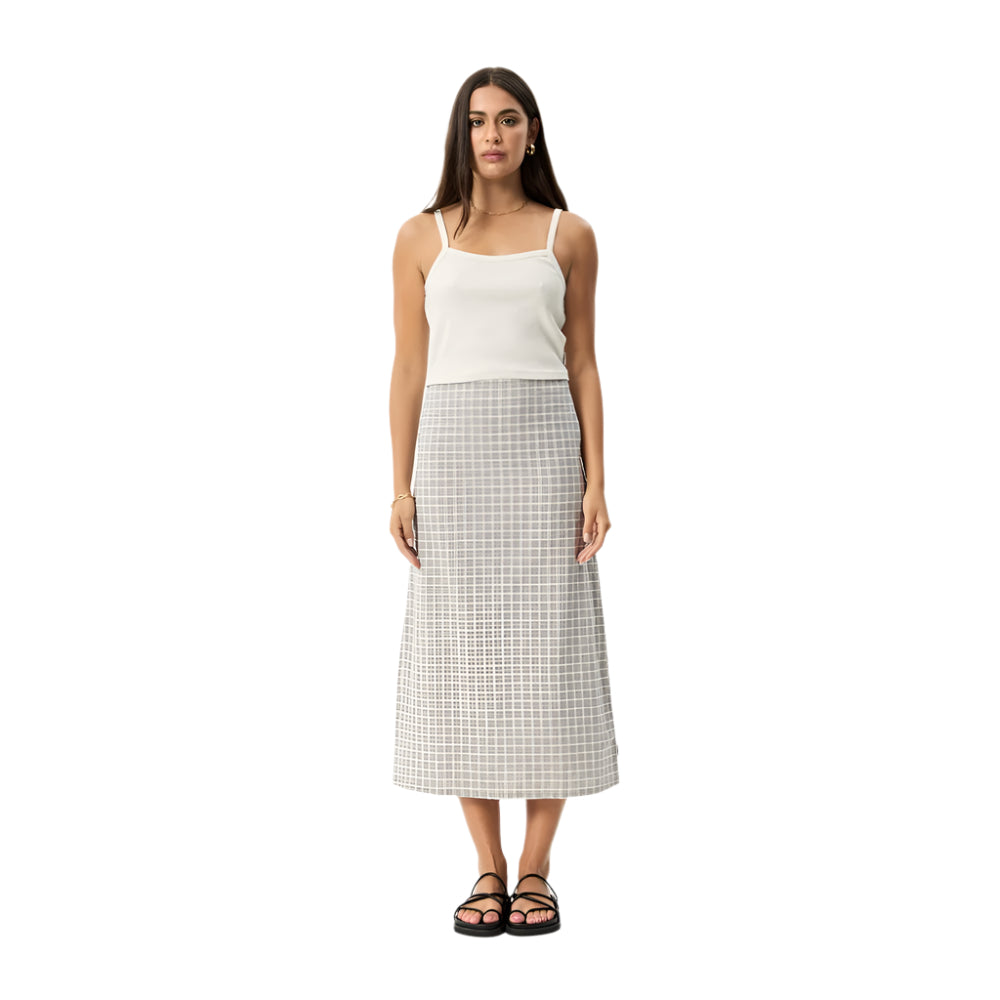 AFENDS Drew Seersucker Midi Skirt   Womens
