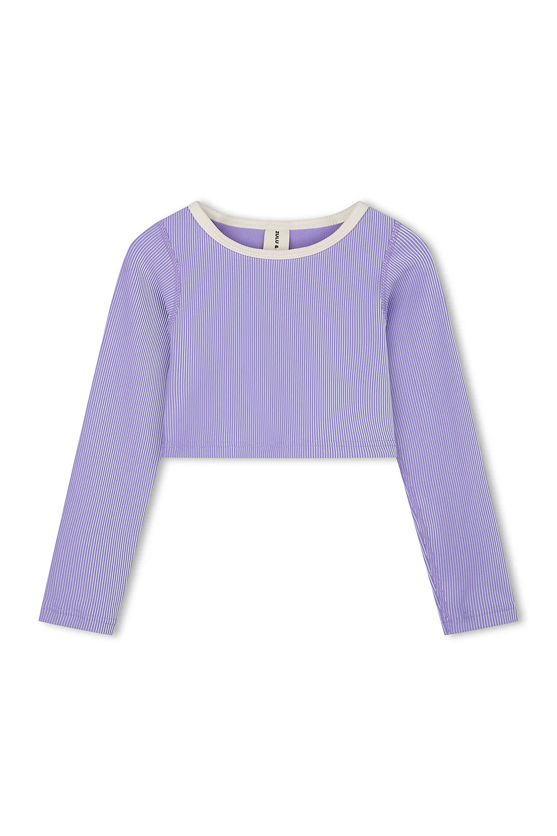 ZULU & ZEPHYR Mini Stripe Rib Crop Rashie   Grape