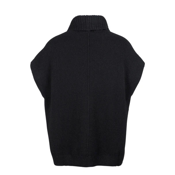 Mansted   Zo Bee Yak Wool Pop Over Vest Black