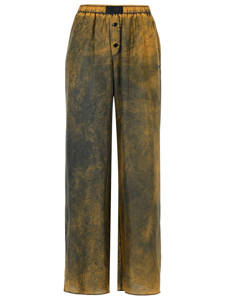 Mm6 Maison Margiela 'Tie Dye' Brown Silk Pants