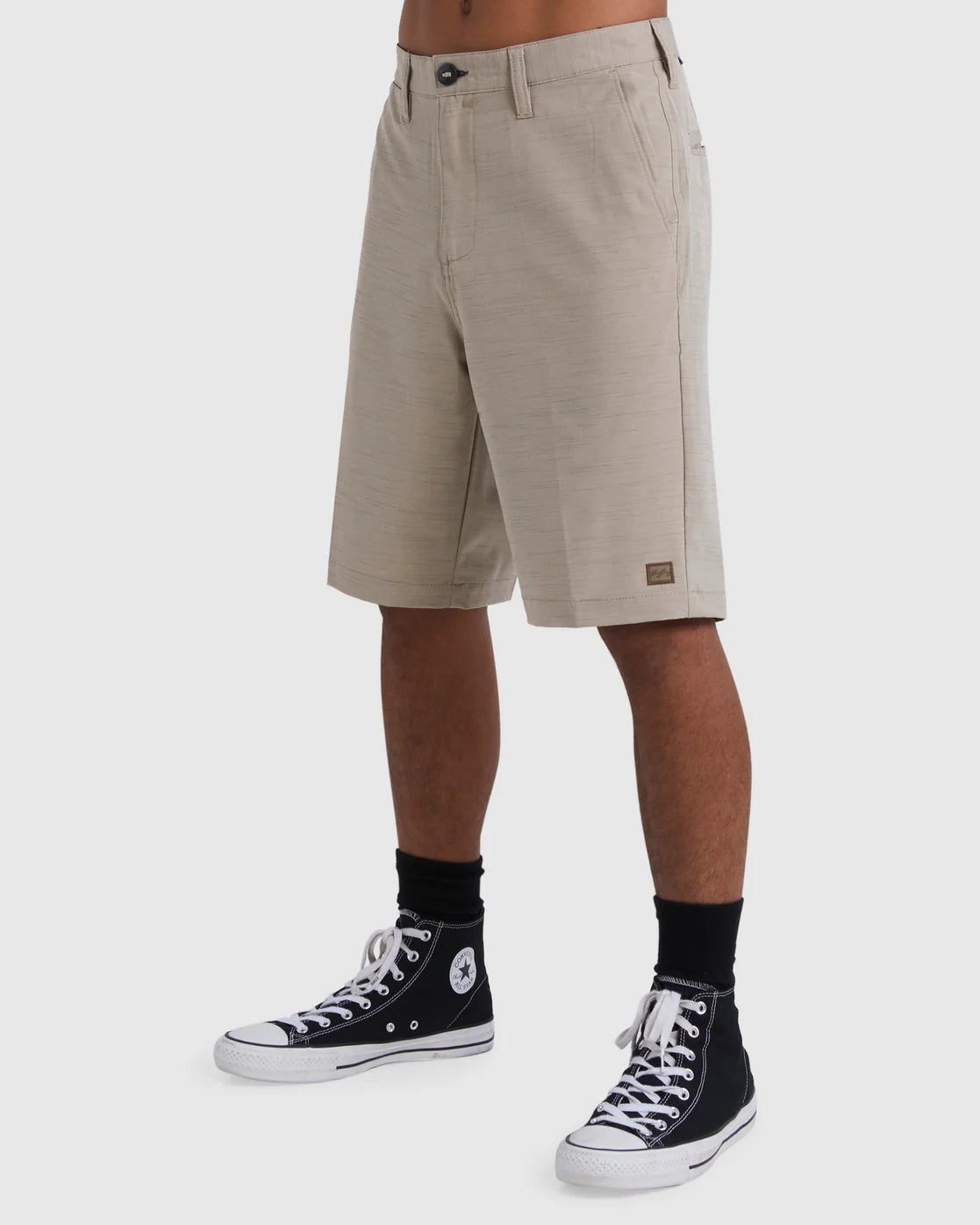 BILLABONG SLUB CROSSFIRE 21" HYBRID SUBMERSIBLE SHORTS   KHAKI
