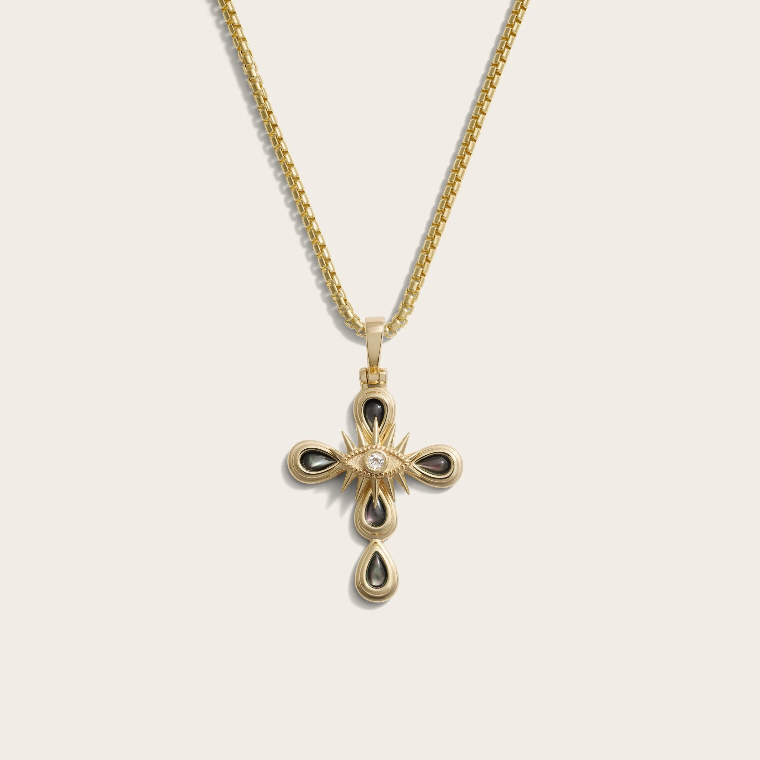 AWE INSPIRED Men's Third Eye Cross Necklace