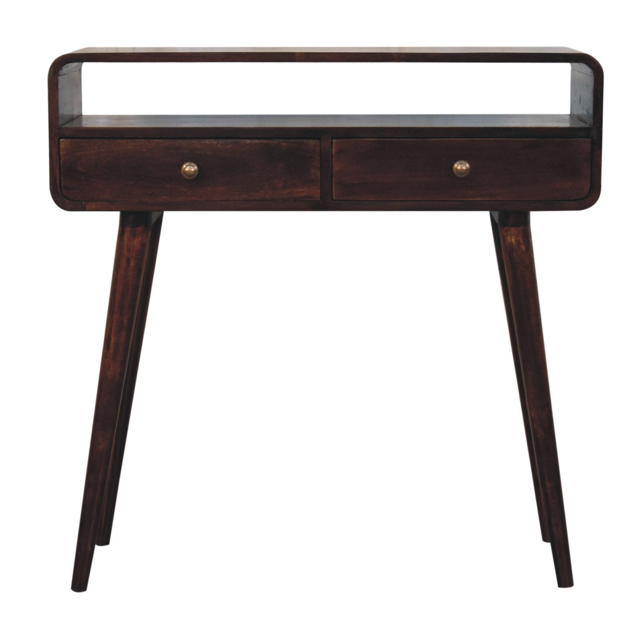 2736 Curved California Walnut Console Table