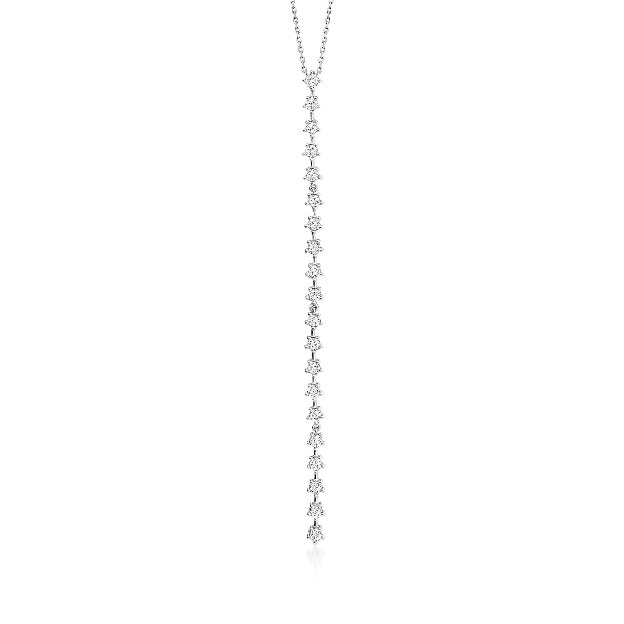 2023 Ross Simons Diamond Y Necklace in Sterling Silver