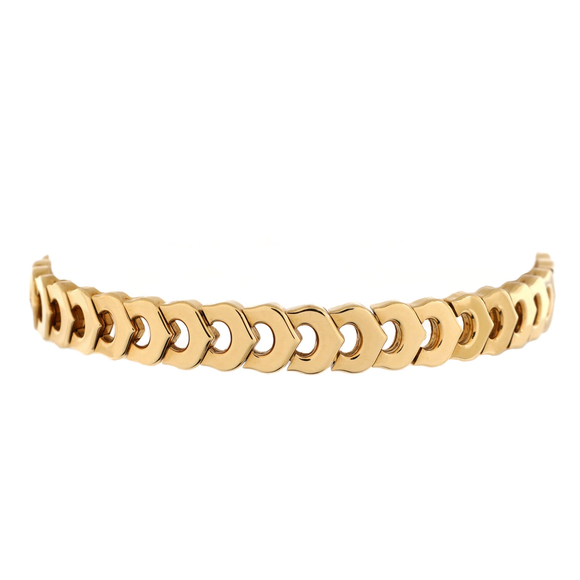 2860 Vintage C de Cartier Link Bracelet 18K Yellow Gold