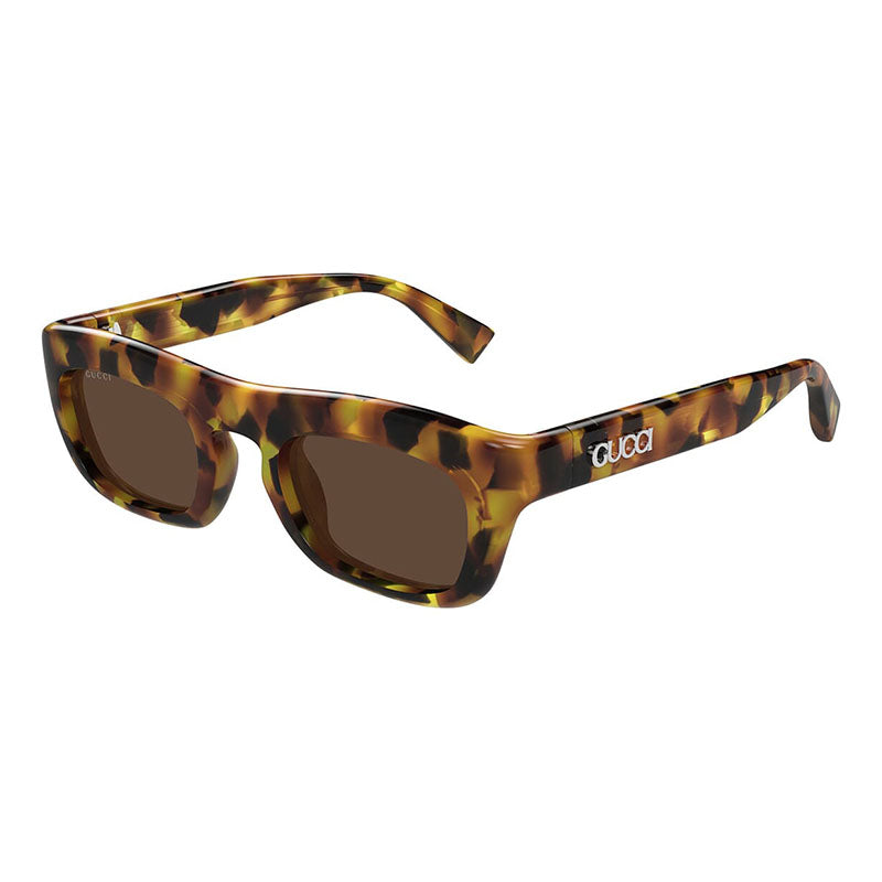 2613 Gucci Square Full Rim  With A Solid Burgundy Frame And Warm Brown Lens.