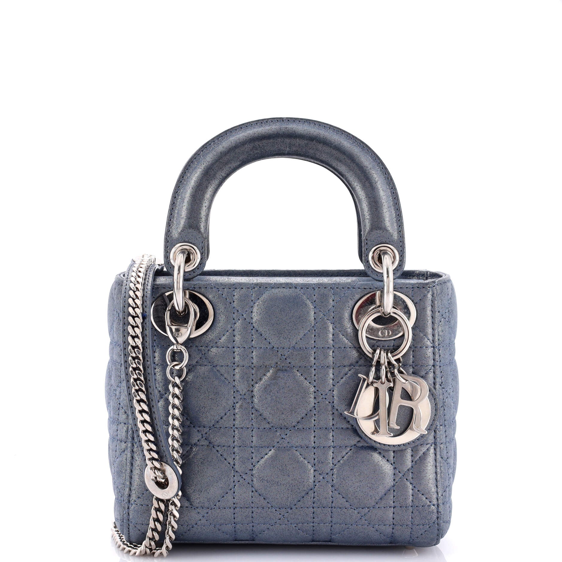 2860 Lady Dior Chain Bag Cannage Quilt Iridescent Leather Mini