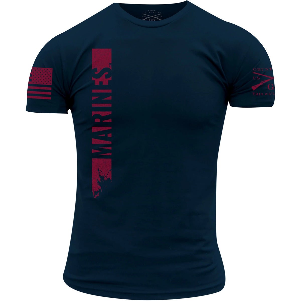 Grunt Style USMC   Blood Stripe T Shirt   Navy