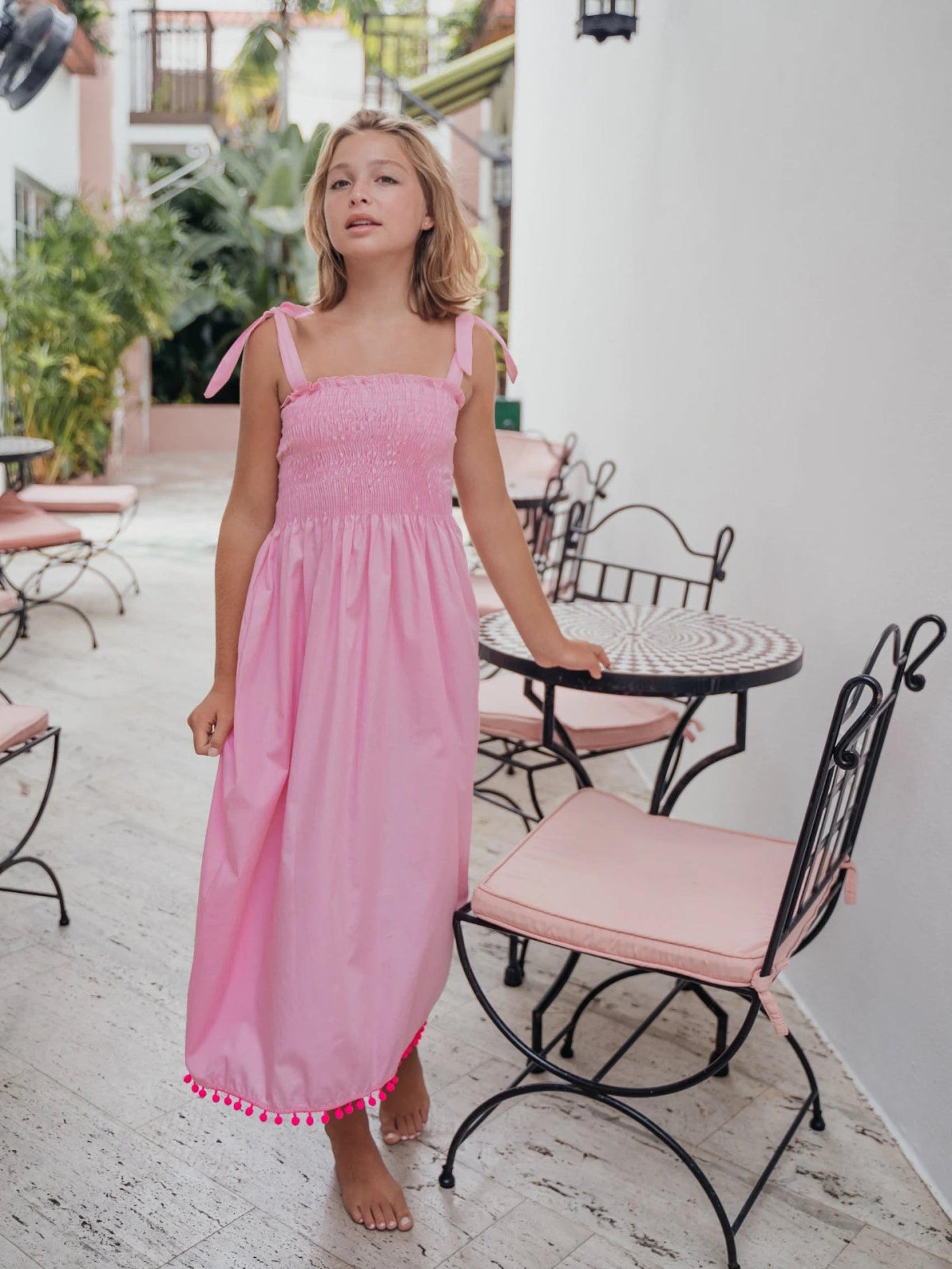 PICCOLI PRINCIPE SWIMWEAR Piccoli Principi Malta Long Sun Dress In Pink