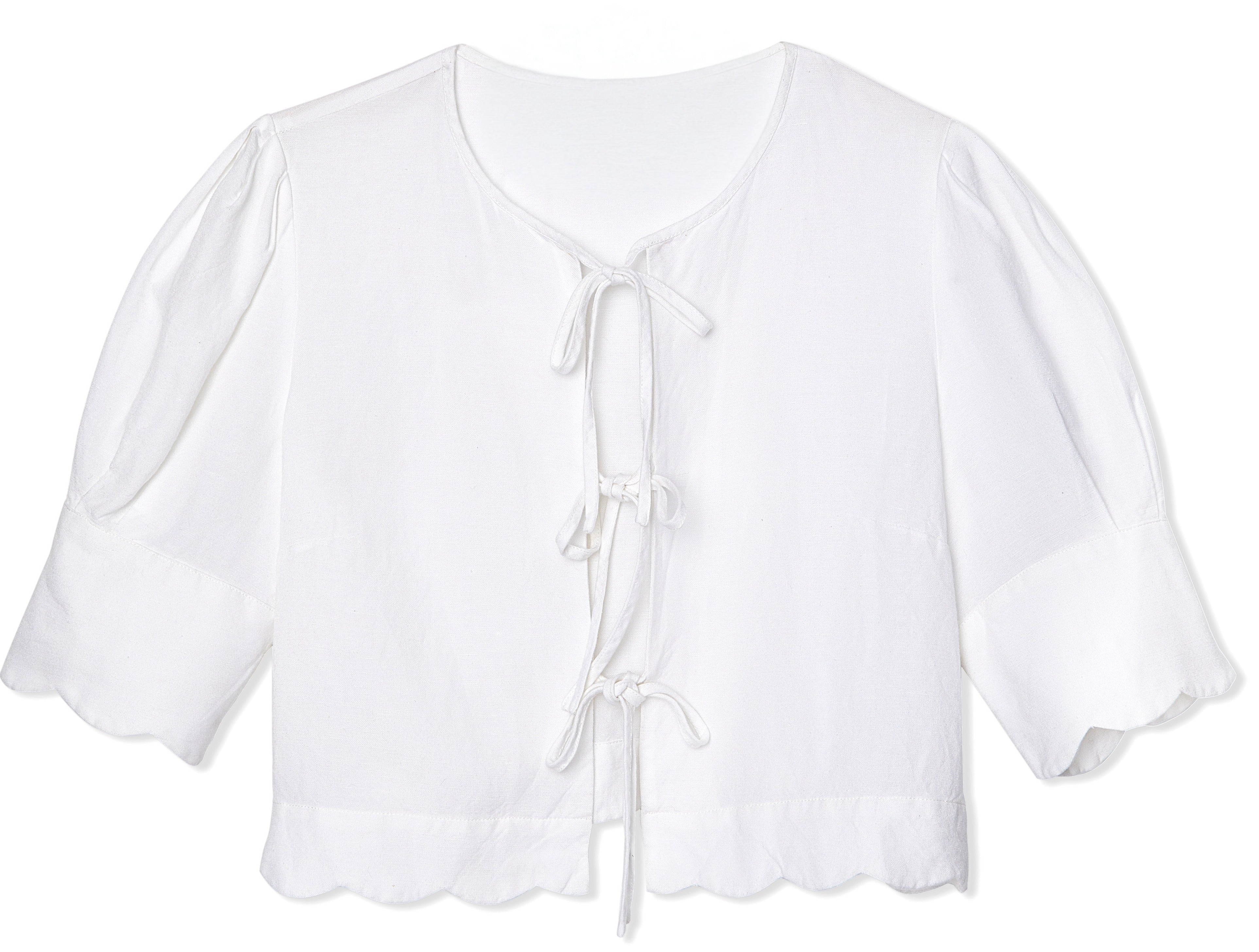 SISTER NY Scalloped Top in White