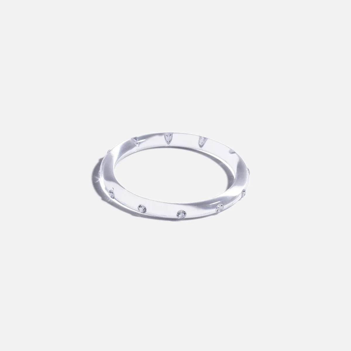 SARAH NOOR Thin Lucid Bangle  Clear