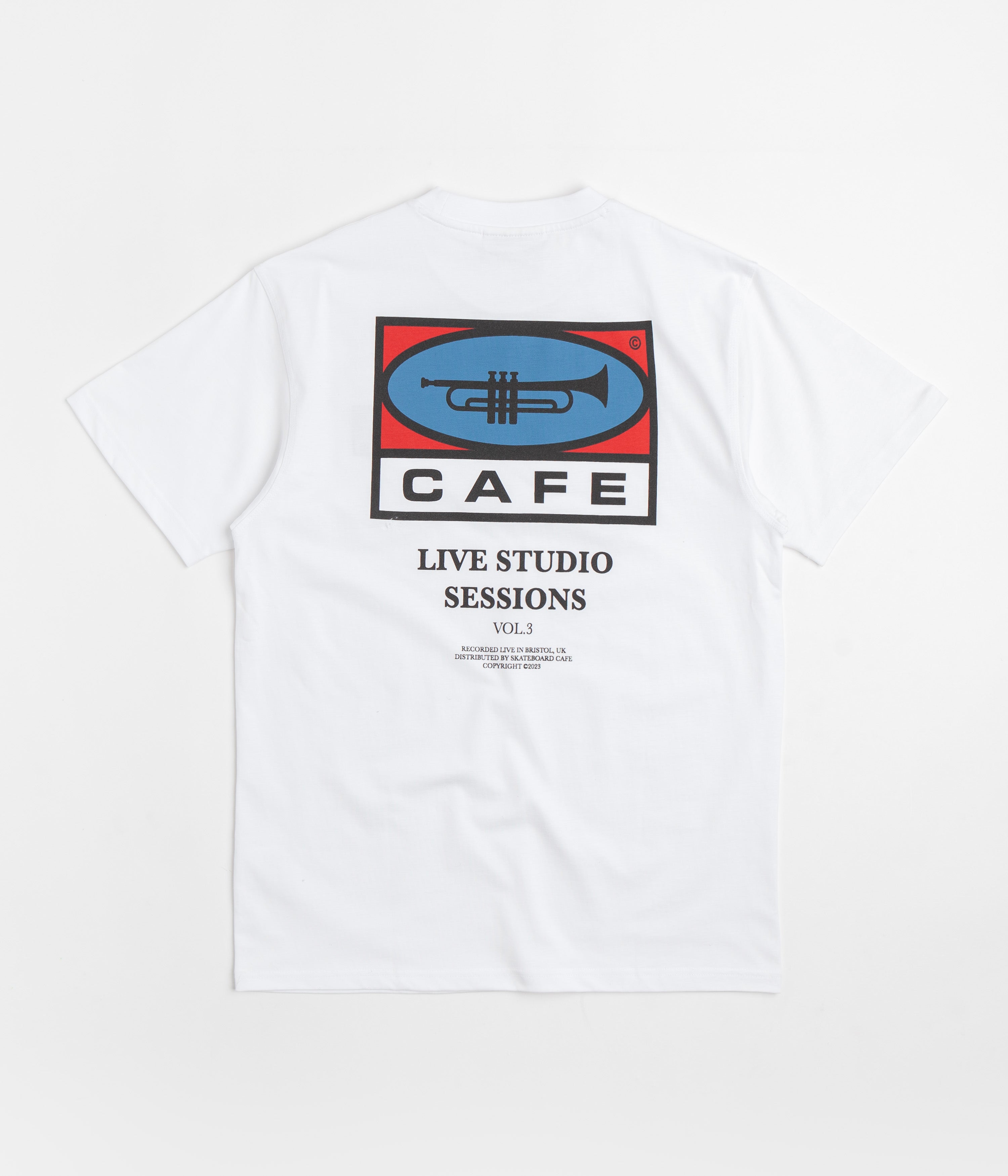 Skateboard Cafe 45 T Shirt   White   Red