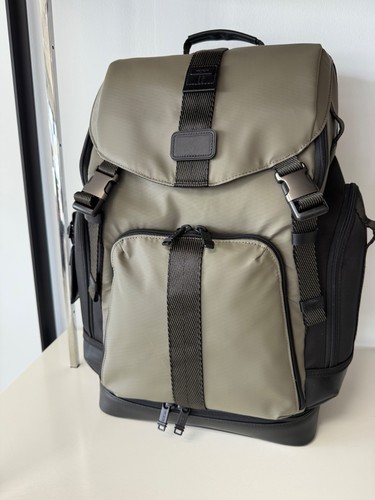 NEW Tumi CARLISLE 20.0” Military Inspired Flap Lid Backpack   Sage Green & Black