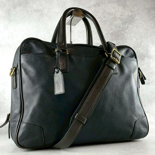 MAHI LEATHER COACH 70478 Crosby Leather Briefcase Business bag Bicolor Black Brown FROM JAPAN