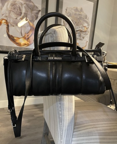 NWT STEVE MADDEN BBREECE CROSSBODY BAG TOP HANDLE SATCHEL BLACK
