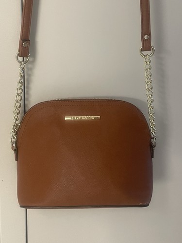 AWAY Steven By Steve Madden Brown leather crossbody handbag purse with g hardware