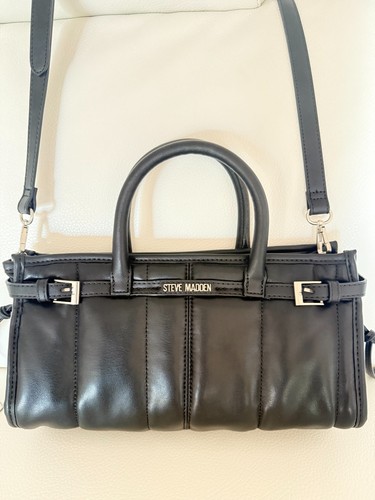 NWT STEVE MADDEN BBREECE CROSSBODY BAG TOP HANDLE SATCHEL BLACK