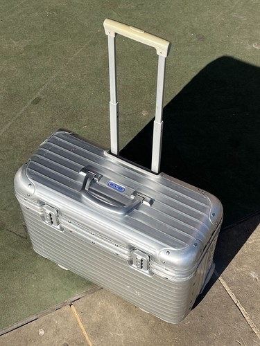 Rimowa X Lufthansa Topas Pilot Aluminum Carry On Suitcase With Telescopic Handle