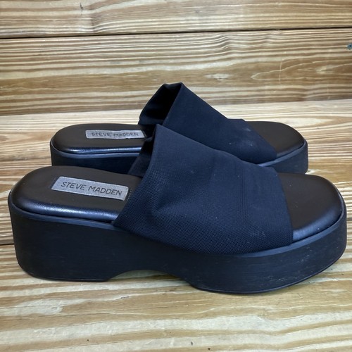 Steve Madden sandalo donna 38 US 7 5 Slinky30 plateau nero Made in Italy