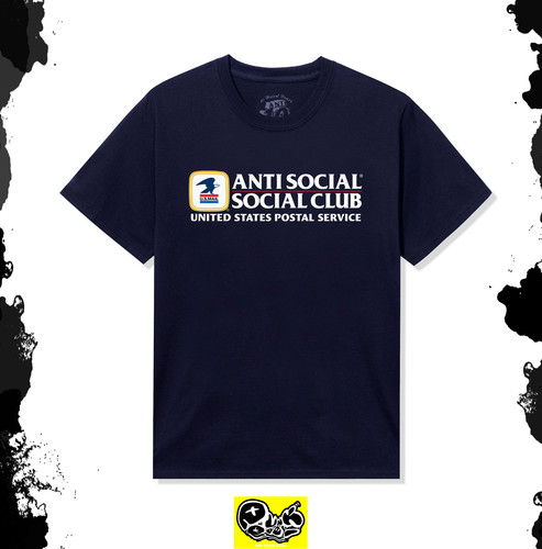 ASSC Anti Social Social Club x USPS Priority Tee Navy size L New With Tag