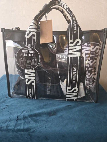 STEVE MADDEN Black 4 Piece Travel Gift Set With Crossbody Bag NWT
