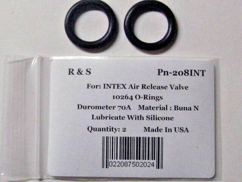 2 INTEX 10264 Air Release Valve O rings  R&S 208INT   Mat. NBR