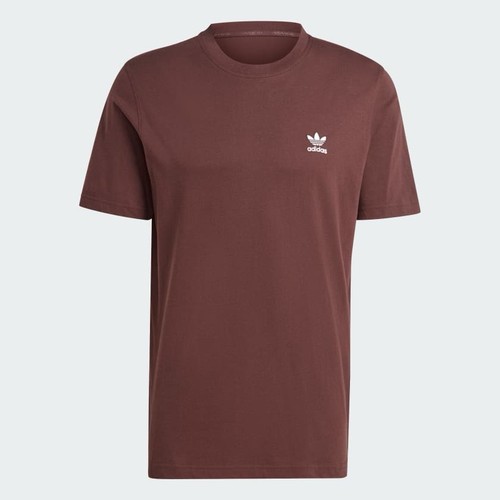 Adidas Trefoil Essentials Short Sleeve Tee Shirt Brown IZ2100 Men Size M