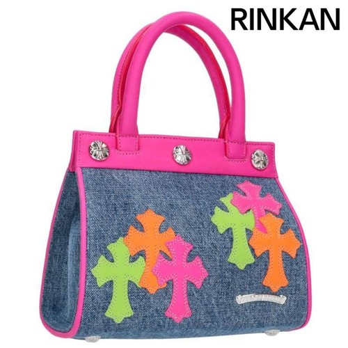Chrome Hearts Drew Mini Semi metallic Cross Multi patch Denim Handbag Men's U