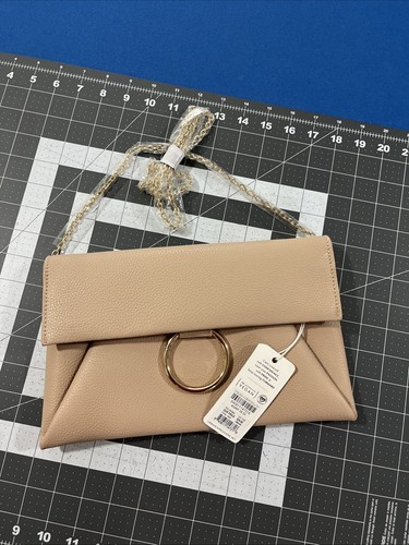 Urban Expressions Certified Vegan Beige   Nude Crossbody Handbag G Chain