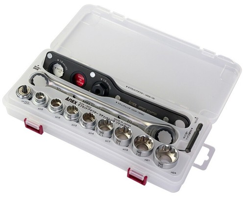 ANEX Offset 19mm Socket Adapter Set (H10~H24) Ratchet Wrench AOA 19S3