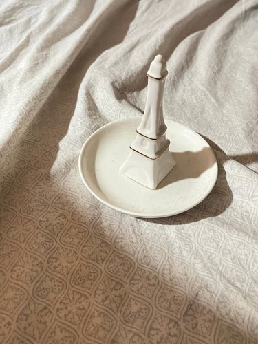 Paris Eiffel Tower Jewelry Trinket Dish Ring Holder 3 " Tall