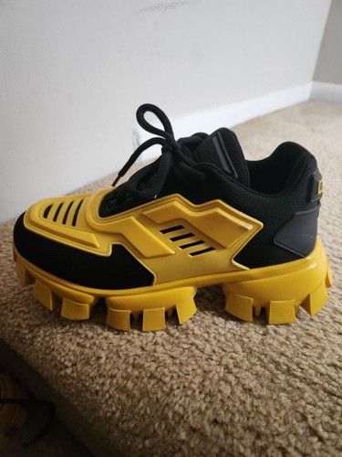 PRADA (CLOUDBUST) Prada Cloudbust Thunder Black Yellow Sneakers   Size 819 37   SHIPS ASAP