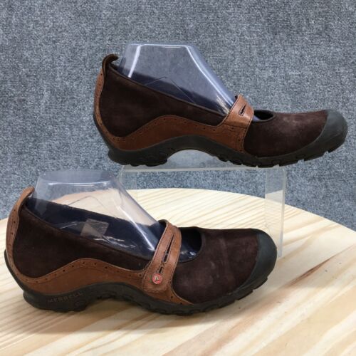 Merrell scarpe donna 9 5 plaza bandeau casual Mary Jane ballerine J46498 marrone scamosciato