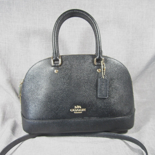BORSA A MANO MINI SIERRA DA DONNA COACH (F27591) IN PELLE NERA INCROCIATA
