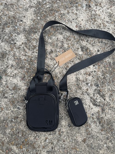 NEW STEVE MADDEN BPINKY 2 CROSSBODY BAG BLACK TOP HANDLE PURSE W AIRPOD CASE