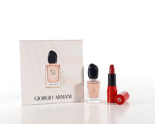 GIORGIO ARMANI Si 7ml Eau de Parfum Women Perfume & 14g Red Lipstick Gift Set