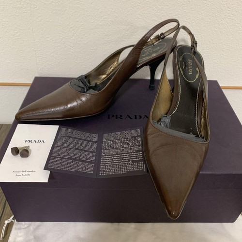 Decolte donna Prada tacco alto taglia 36 con cinturino posteriore usate  autentiche