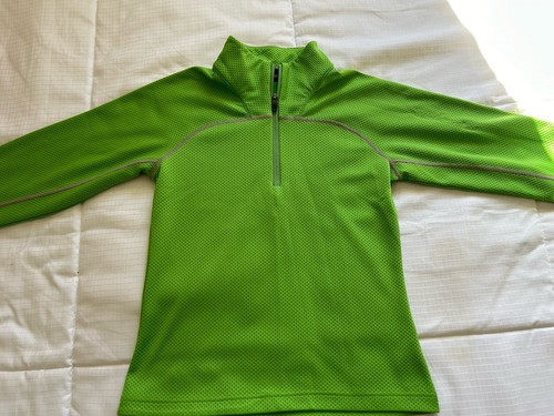 Salomon Moto Half Zip Waffle Knit Thermal Pullover Top Green Womens Size Small