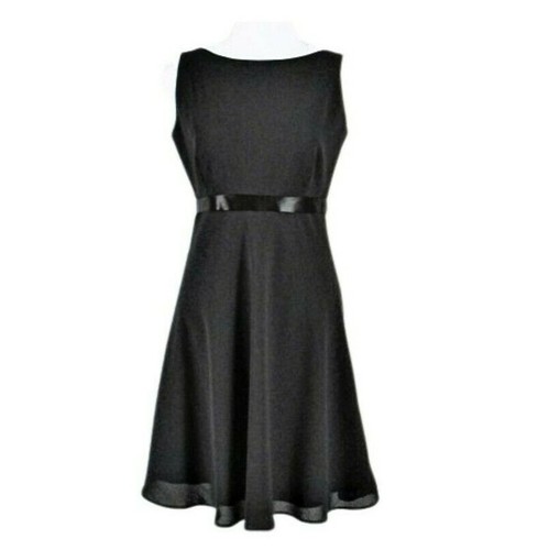 ESSENTIALS Laundry Shelli Segal Dress Fit & Flare Sleeveless Black Open Back Women's Size 4