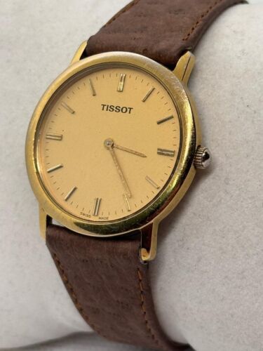 K SWISS Tissot Quartz Men's Vintage Watch C276K Swiss Made G Plated 34mm Working