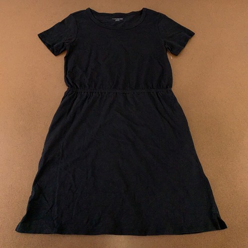 Amazon Essentials Women's Small Black Short Sleeve Elastic Waist Short Dress New