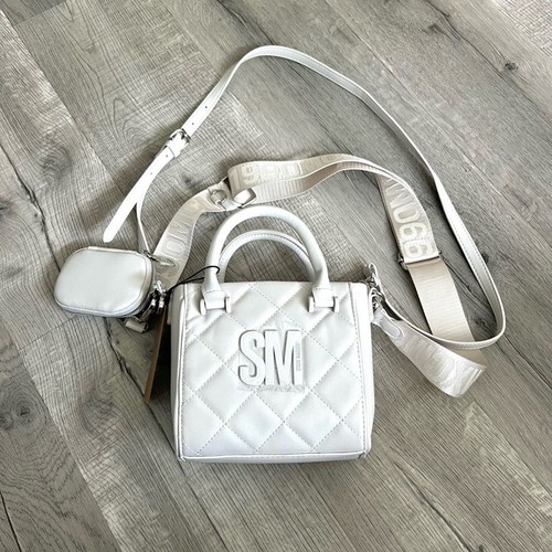 Steve Madden BBABI Crossbody Bag Purse Quilted Chalk White NEW!