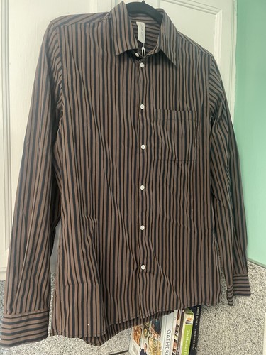 Another Aspect Mens Striped Cotton Poplin Shirt