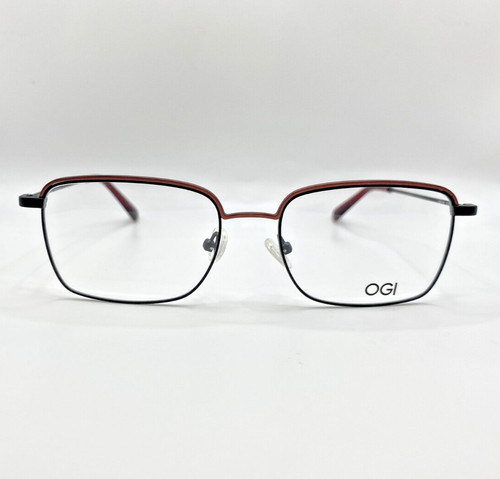OGI Evolution 4329 1146 Red Black Rectangle Metal Eyeglasses Frame 52 18 145