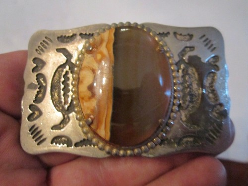 AGATE GEMSTONE BELT BUCKLE   GW 15