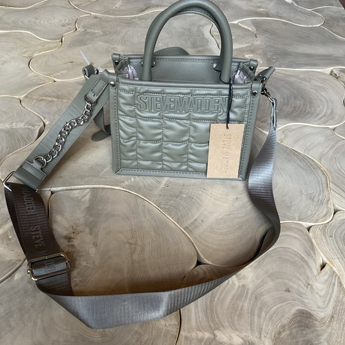 Steve Madden Quilted Puff Olive Green Handbag Purse BNIKOSQ 2 Strap Choices