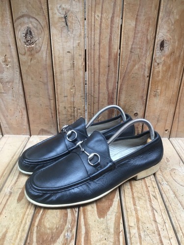 PULL & BEAR Gucci 337060 black horsebit leather Pull on loafers size UK 8 US 8.5