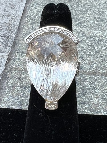 Alex Sold Limited Edition Rutilated Quartz Swan Ring, Made in NYC, Size 6