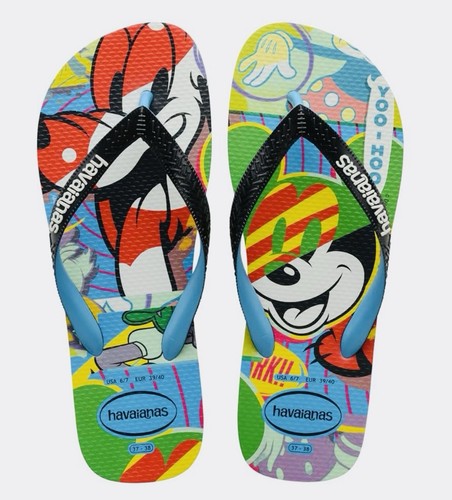DIADORA Havaianas Men's Disney Flip Flops Sandal Mickey Mo Pluto Multicolor Size 8